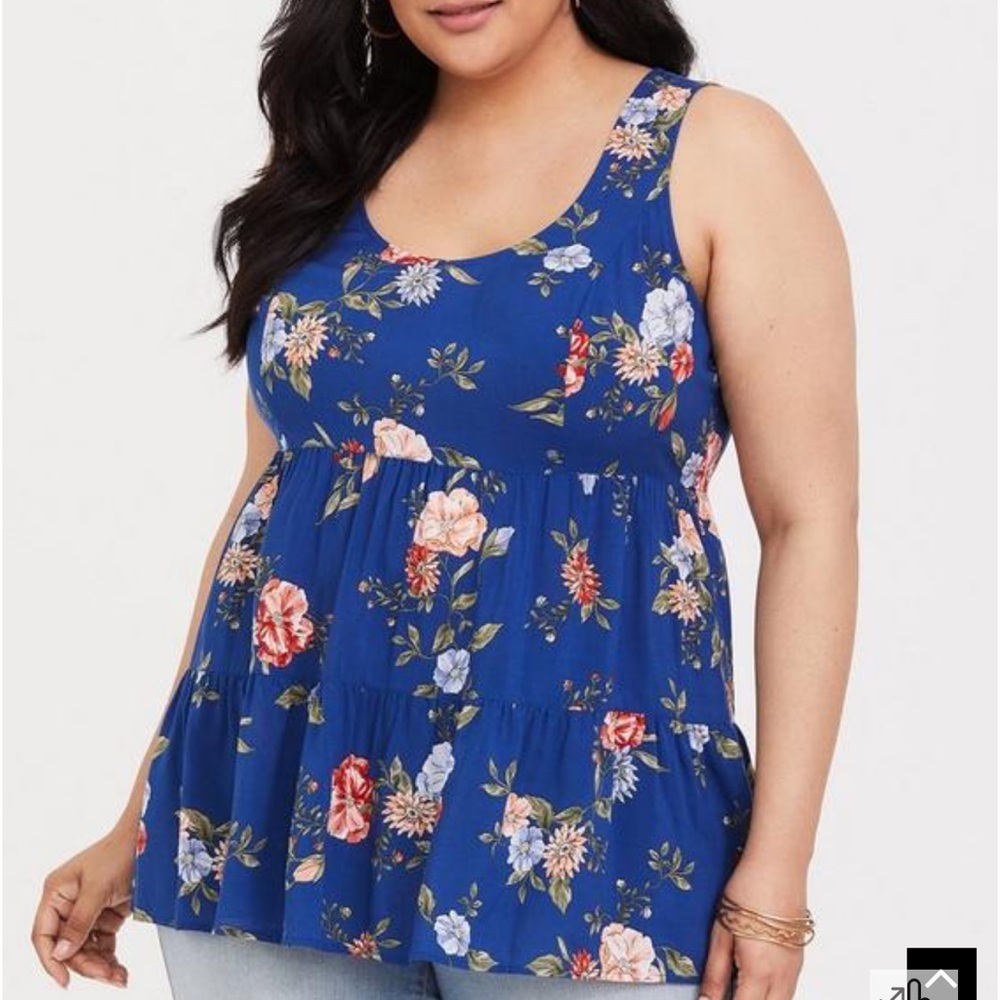 Torrid Babydoll Challis Tiered Tunic Tank